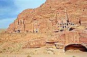 Petra - the sun of the sunset illuminates the magnificent Royal Tombs